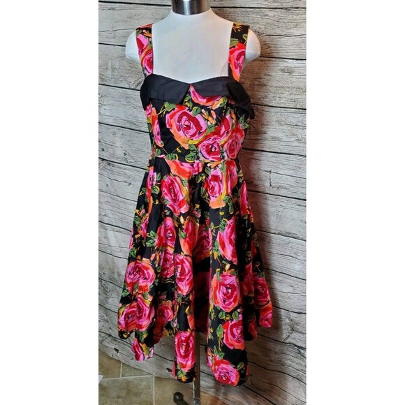 Tatyana Dresses & Skirts - Tatyana PinUp Night Bloom 50s Rockabilly Dress Roses sundress Sz Large
